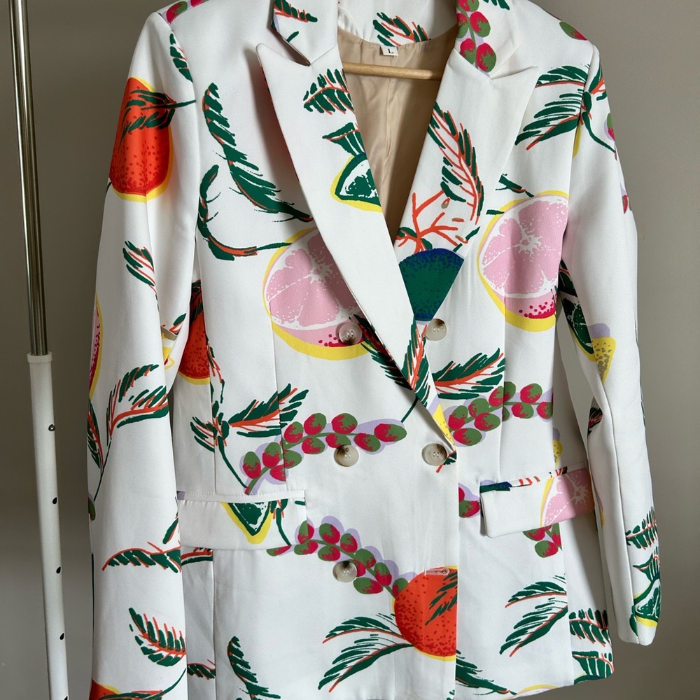 Floral/Fruit Print Women's Blazer